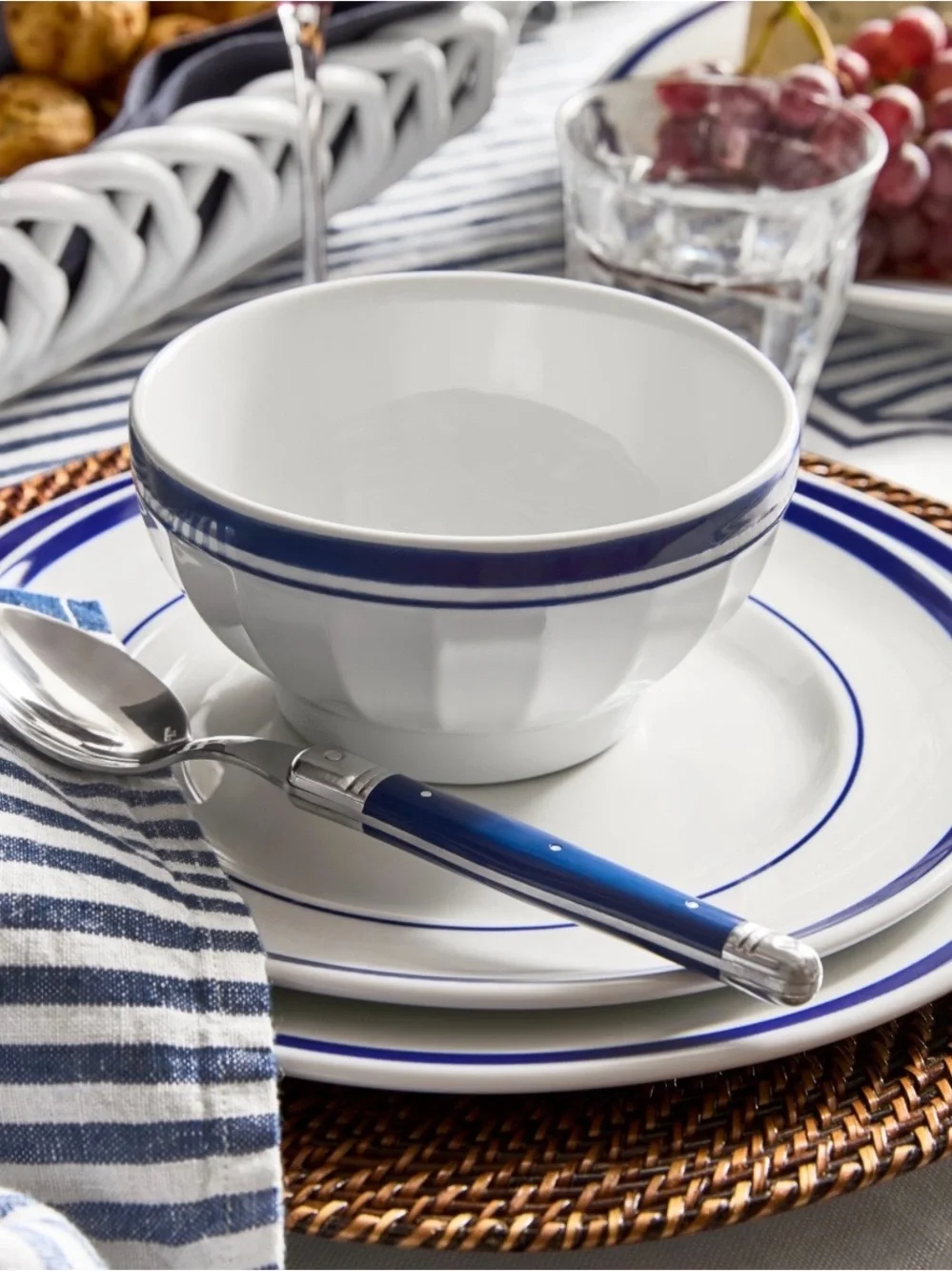 Set of 4 - Williams-Sonoma BRASSERIE BLUE 9